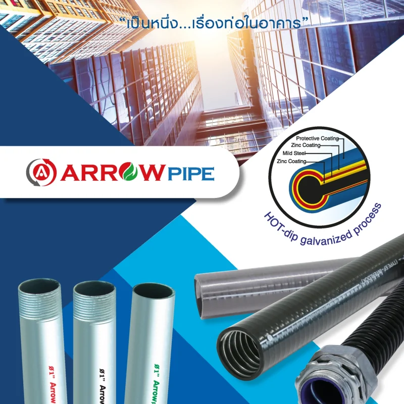 ท่อเหล็กร้อยสายไฟ ท่ออ่อน และข้อต่อ ARROW PIPE / ARROW TITE (ARROW SYNDICATE)