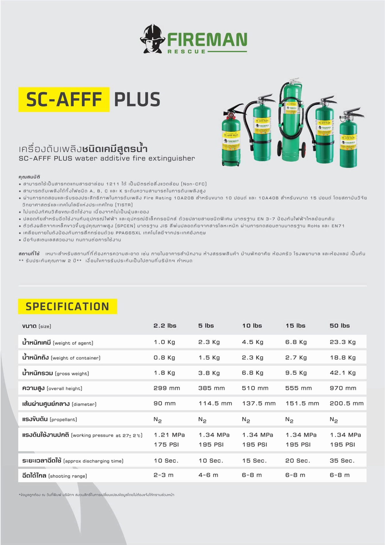 เครื่องดับเพลิงชนิดผงเคมีแห้ง FIREMAN (Dry Chemical Fire Extinguisher) - Image 4